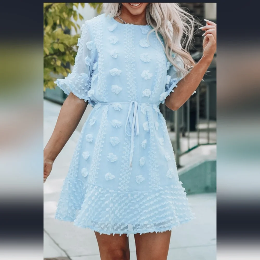 Swiss Dot Mini Dress - Picture 1 of 10